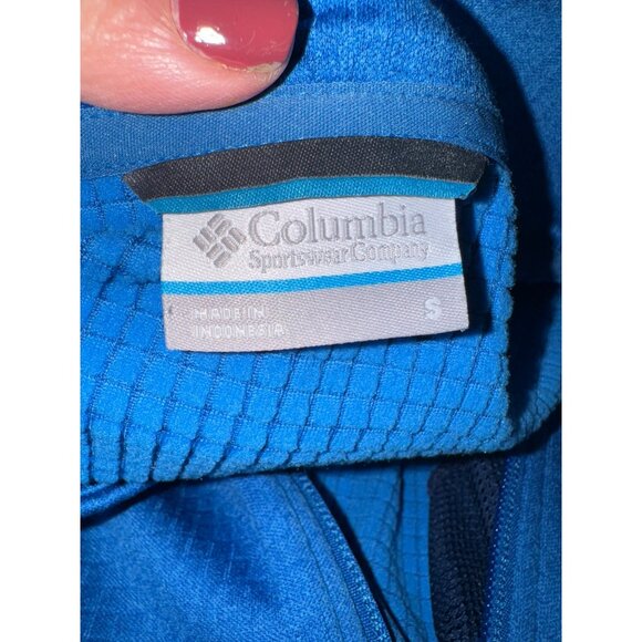 Columbia Men's Heather Indigo Park View 1/2 Zip Fleece Pullover S Outdoor Hiking - Picture 8 of 12